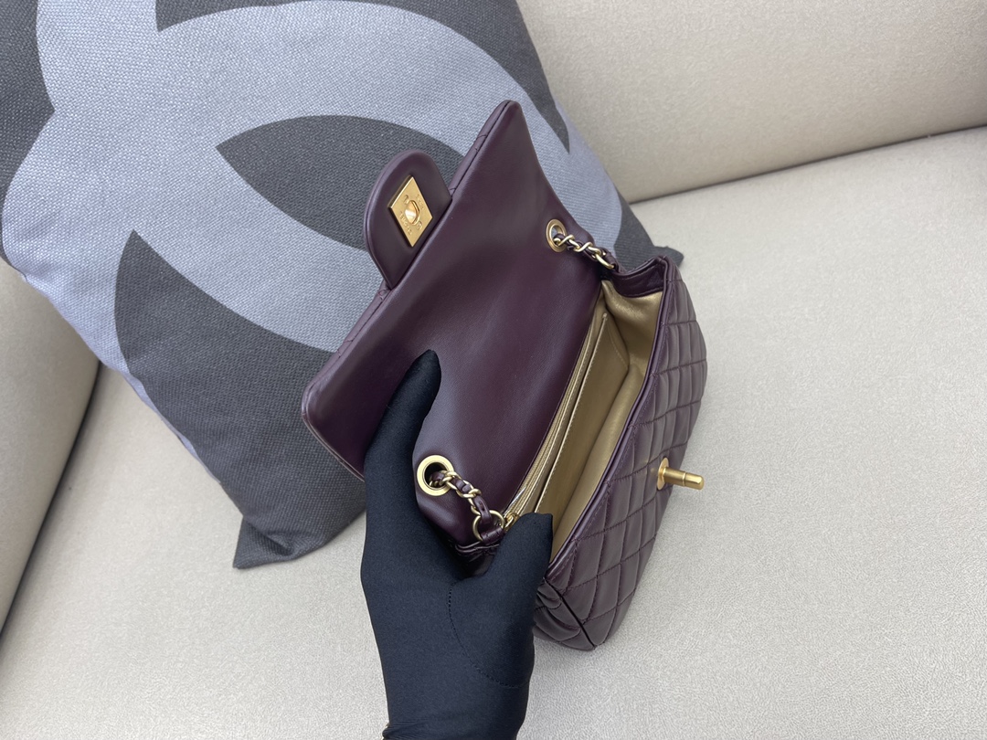 Small Classic Flap Lambskin Bag AS1787 Coffee